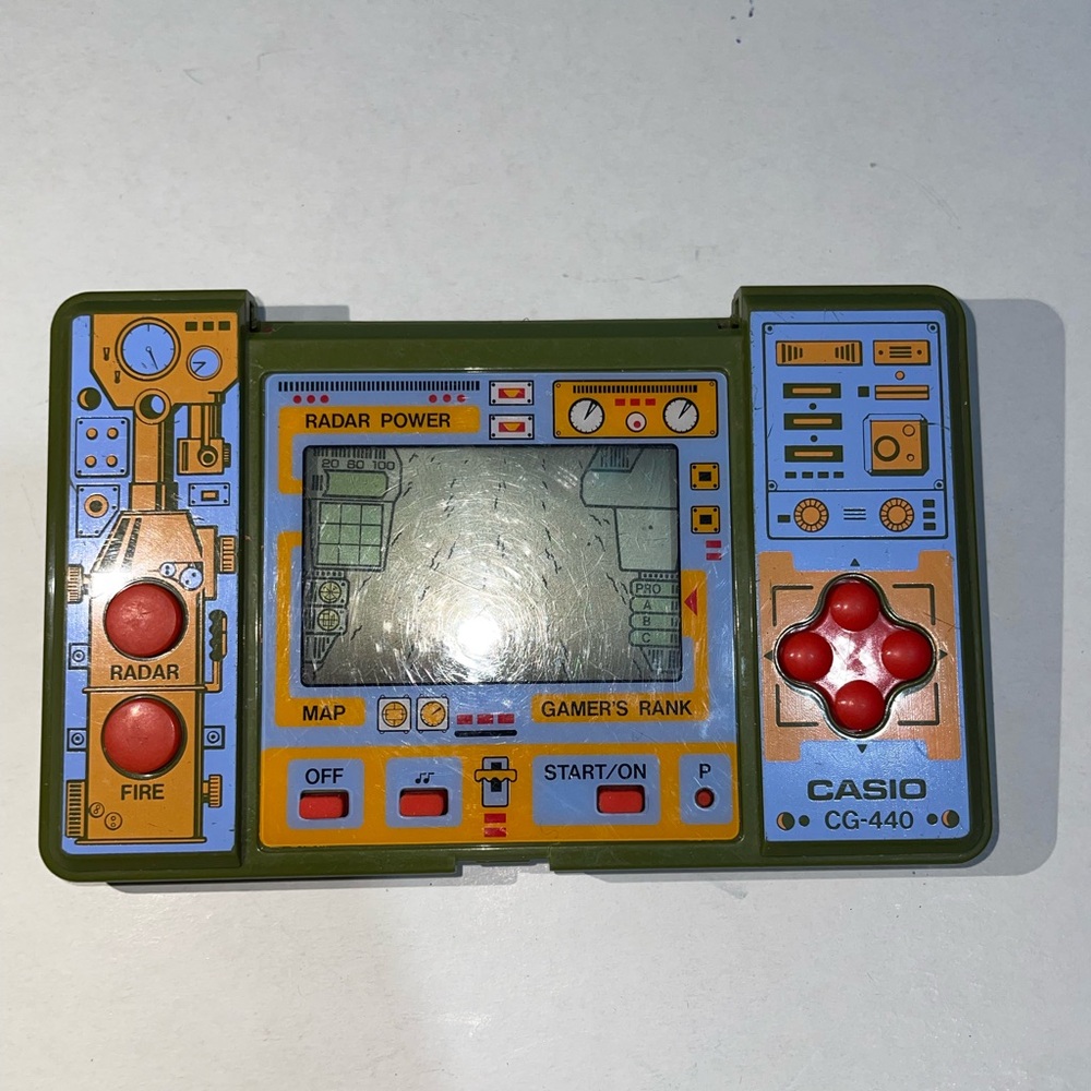 Casio Battle field Retro Game CG-440 1990 Handheld Japan Rare For Parts Only